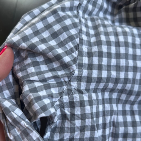 Crewcuts Kids Gray and White Checkered Button Down Shirt - Picture 3 of 3